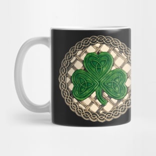 Celtic Knot Shamrock Beige Background Mug